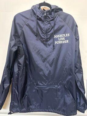 Assholes Live Forever Navy Windbreaker size Medium